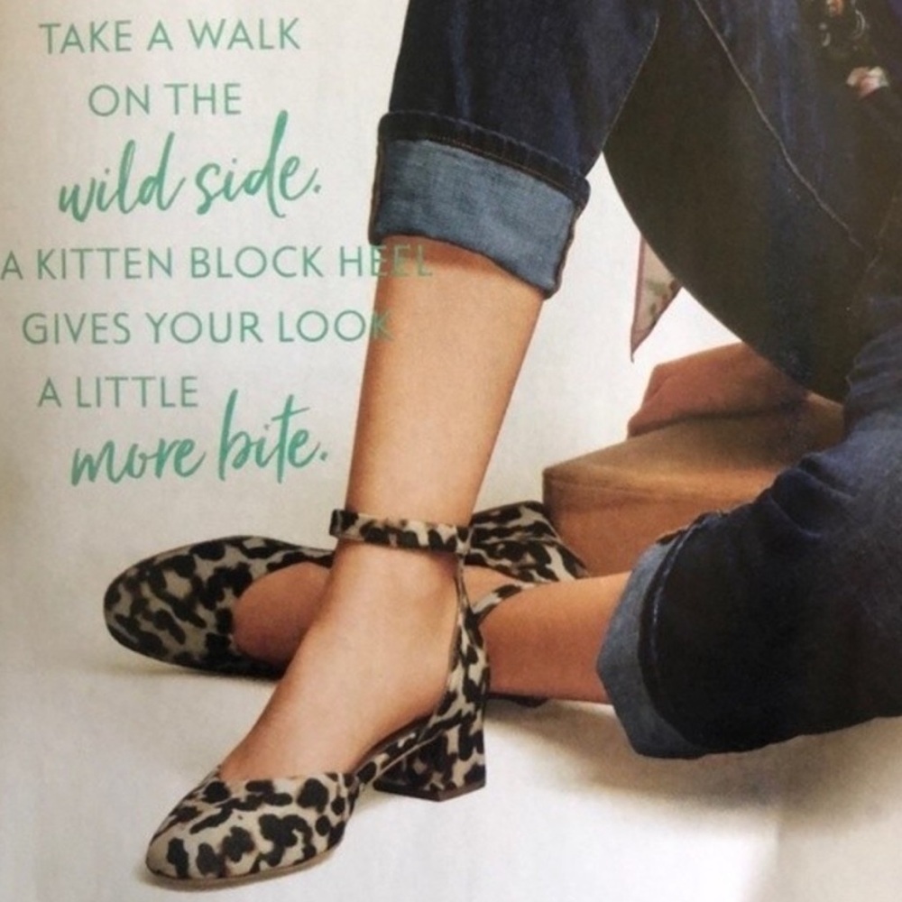 •CABI• NEW Leopard Print Kiki Ankle Strap Block Heel Size 7.5M Mary Jane - Picture 15 of 16
